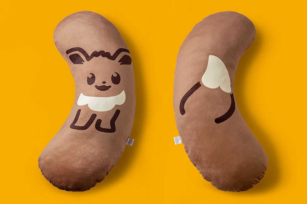 Подушка со вкусом банана «Токио» и «Иви» Информация о выпуске Mega Huggy Japan Pokémon шоколадно-карамельный маккиато заварной крем-коричневый 
