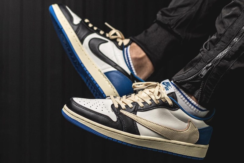 fragment design travis scott air jordan 1 low cactus jack white blue black cream DM7866 140 official release date info photos price store list buying guide