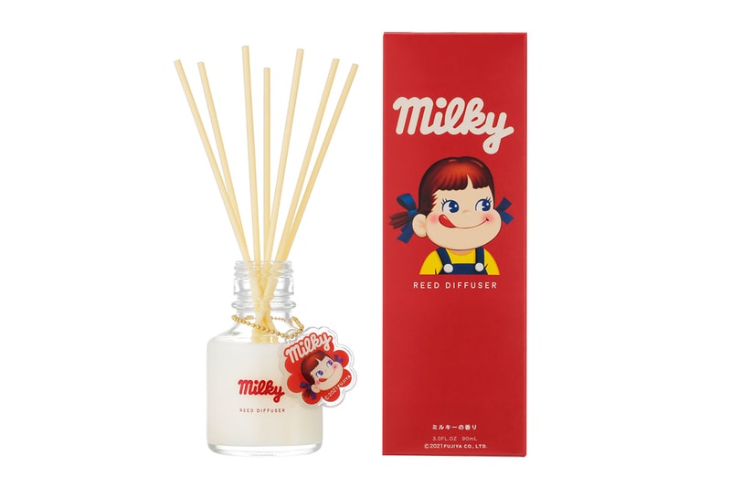 Fujiya Co. Milky Peko-Chan reed diffuser release Don Quijote Japan fragrances Ueni Trading Co. Poko mascot Candy 