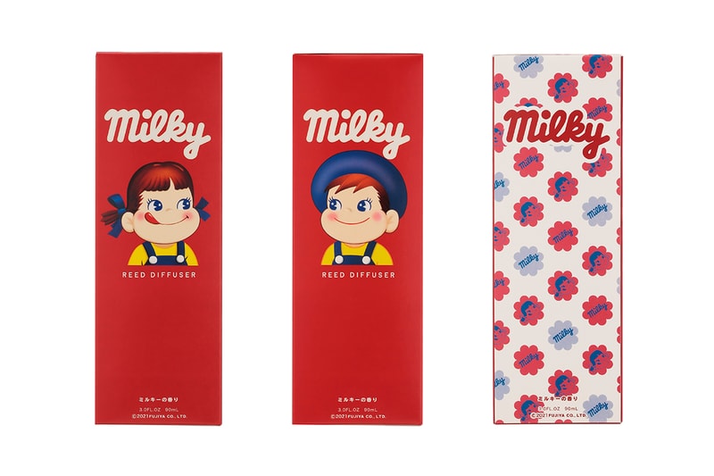 Fujiya Co. Milky Peko-Chan reed diffuser release Don Quijote Japan fragrances Ueni Trading Co. Poko mascot Candy 