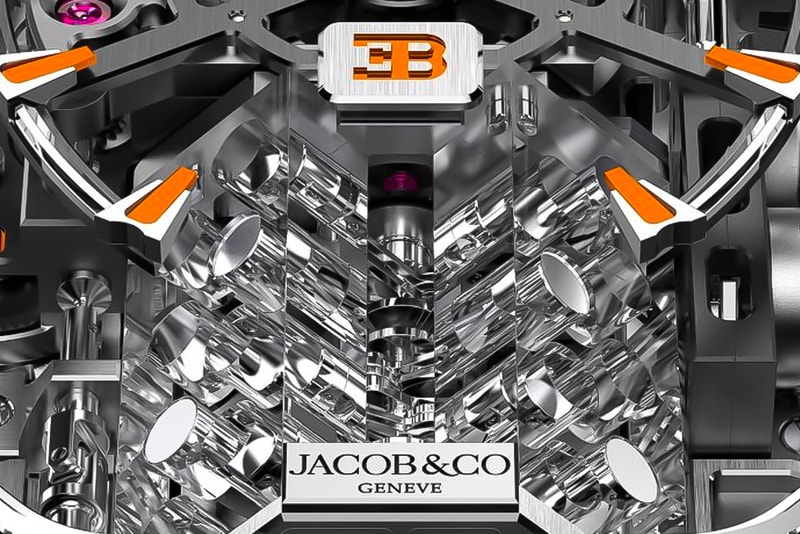 Jacob & Co. Bugatti Chiron Tourbillon Baguette Black and Orange watch info