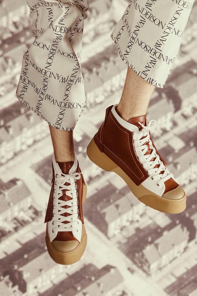 JW Anderson Sneaker Collection footwear fashion canvas leather rubber hi top streetwear contemporary 