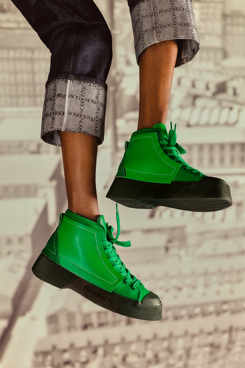 JW Anderson Sneaker Collection footwear fashion canvas leather rubber hi top streetwear contemporary 