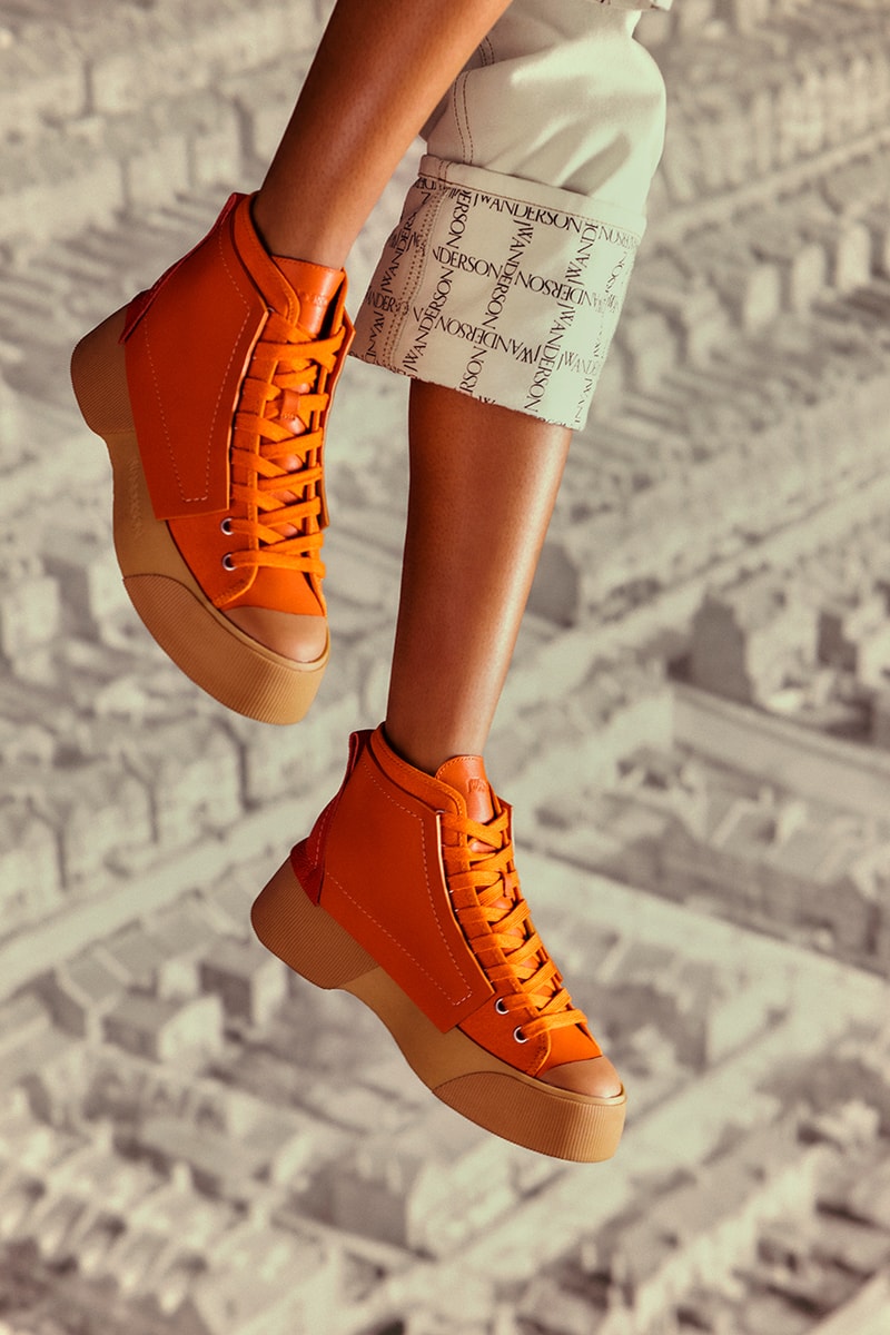 JW Anderson Sneaker Collection footwear fashion canvas leather rubber hi top streetwear contemporary 