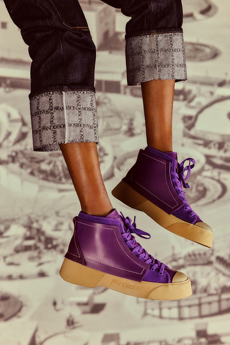 JW Anderson Sneaker Collection footwear fashion canvas leather rubber hi top streetwear contemporary 