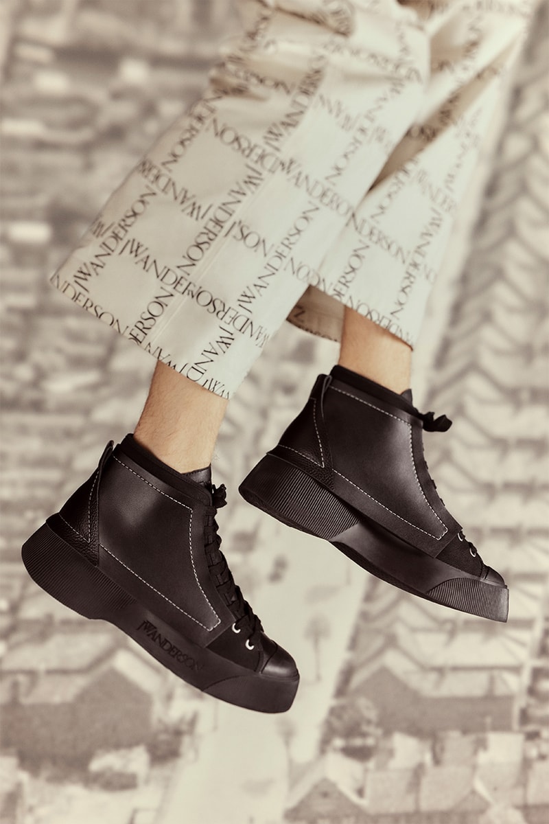 JW Anderson Sneaker Collection footwear fashion canvas leather rubber hi top streetwear contemporary 