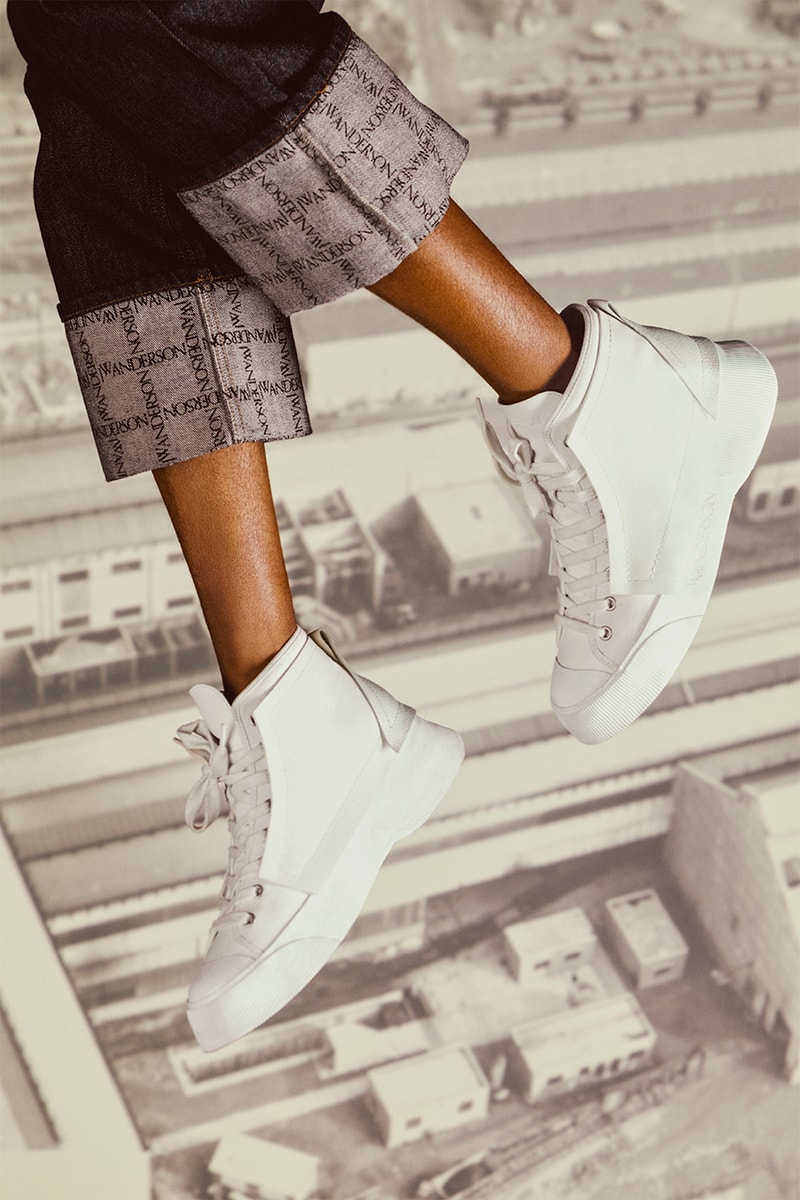 JW Anderson Sneaker Collection footwear fashion canvas leather rubber hi top streetwear contemporary 