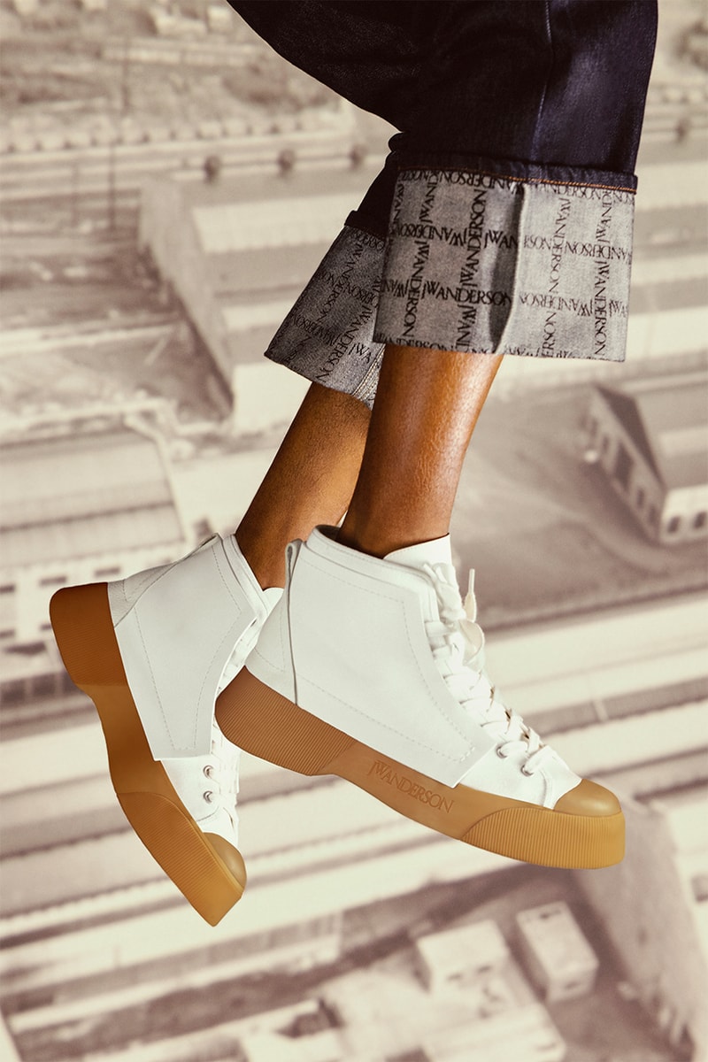 JW Anderson Sneaker Collection footwear fashion canvas leather rubber hi top streetwear contemporary 