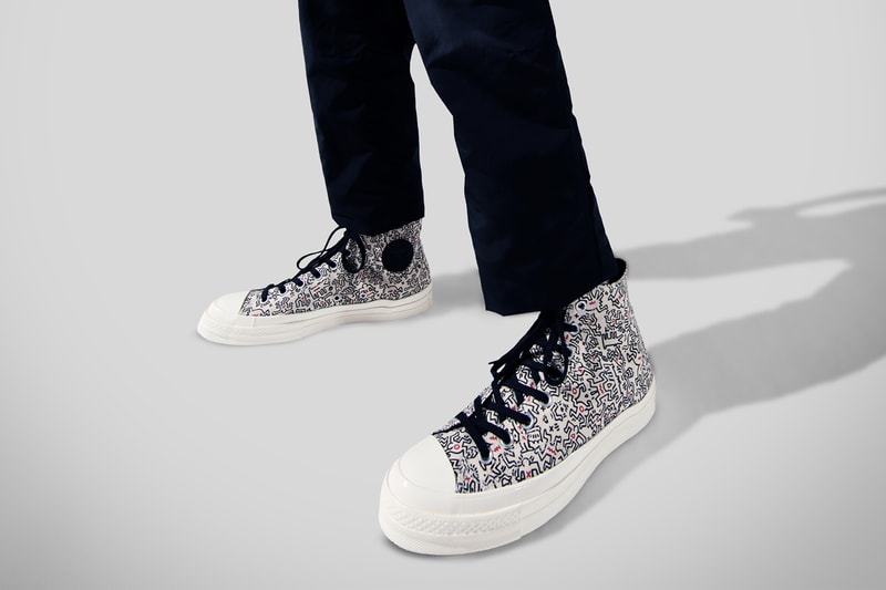 Keith Haring x Converse Collaboration Collection Chuck Taylor All Star 70 Pro Leather Run Star Hike Release Information Foundation AIDS Charity New York City Subway Side Walk Artwork Pop Art Graffiti Design Collab Drop Date 