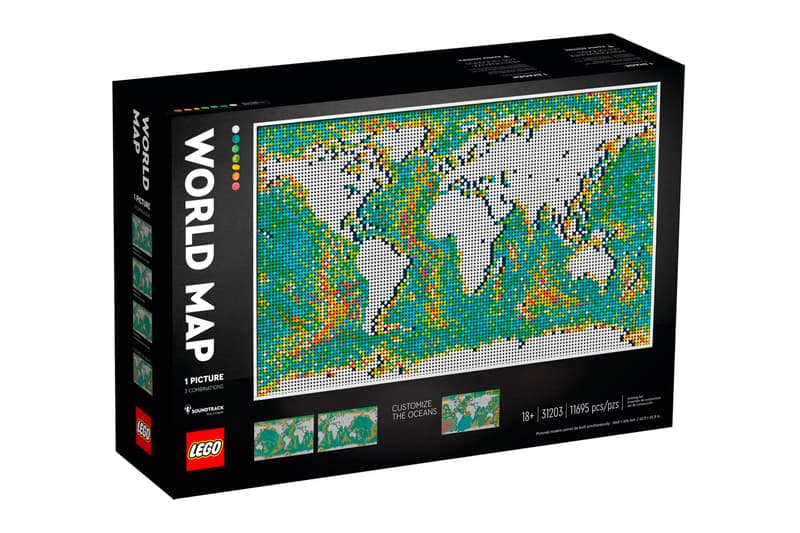 LEGO Art 11,695-Piece World Map Wanderlusters Torbjørn C. Pedersen audio coffee table books design art blocks travel Wanderlust