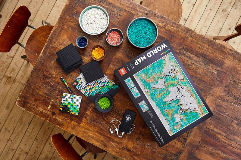LEGO Art 11,695-Piece World Map Wanderlusters Torbjørn C. Pedersen audio coffee table books design art blocks travel Wanderlust