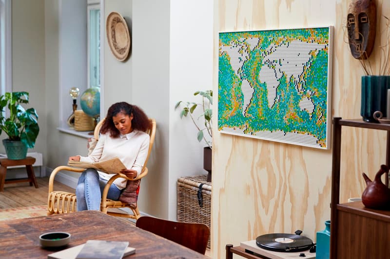LEGO Art 11,695-Piece World Map Wanderlusters Torbjørn C. Pedersen audio coffee table books design art blocks travel Wanderlust