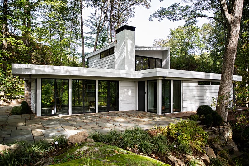 Lichten Architect Remodels Midcentury Home for Art-Collecting Client Midcentury Modern Residential Pavilion houses Connecticut Richard Serra Paula Scher Damien Hirst Ai Weiwei Joan Miró.