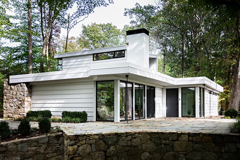 Lichten Architect Remodels Midcentury Home for Art-Collecting Client Midcentury Modern Residential Pavilion houses Connecticut Richard Serra Paula Scher Damien Hirst Ai Weiwei Joan Miró.