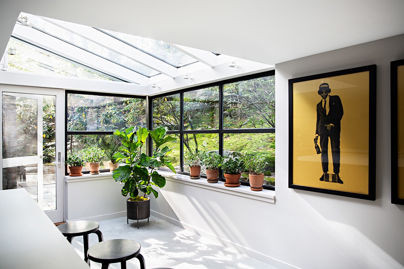 Lichten Architect Remodels Midcentury Home for Art-Collecting Client Midcentury Modern Residential Pavilion houses Connecticut Richard Serra Paula Scher Damien Hirst Ai Weiwei Joan Miró.