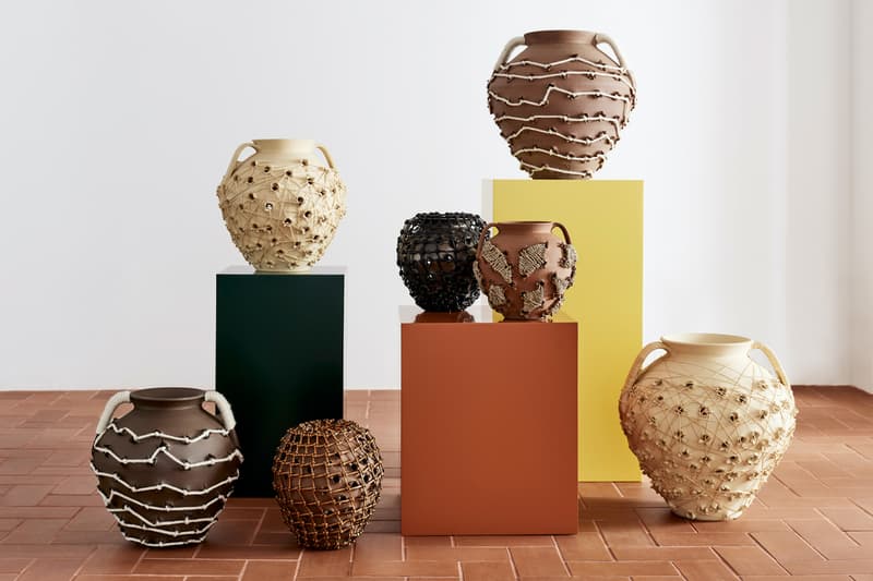 Latest LOEWE Weaves Collection Will Be Sold in Collaboration With Sotheby's accessories artisan crafted objects including artist-embellished Galician chestnut roasters, woven leather bags, baskets and accessories ark min chen laia arqueros Modern and Contemporary Art New York auctions fashion jonathan anderson jw anderson chestnut roasters