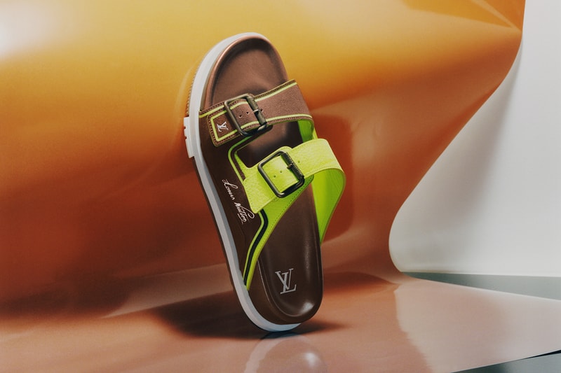 louis vuitton spring summer 2021 lv trainer colorways pink rhinestone silver white yellow green burgundy orange neon sandals