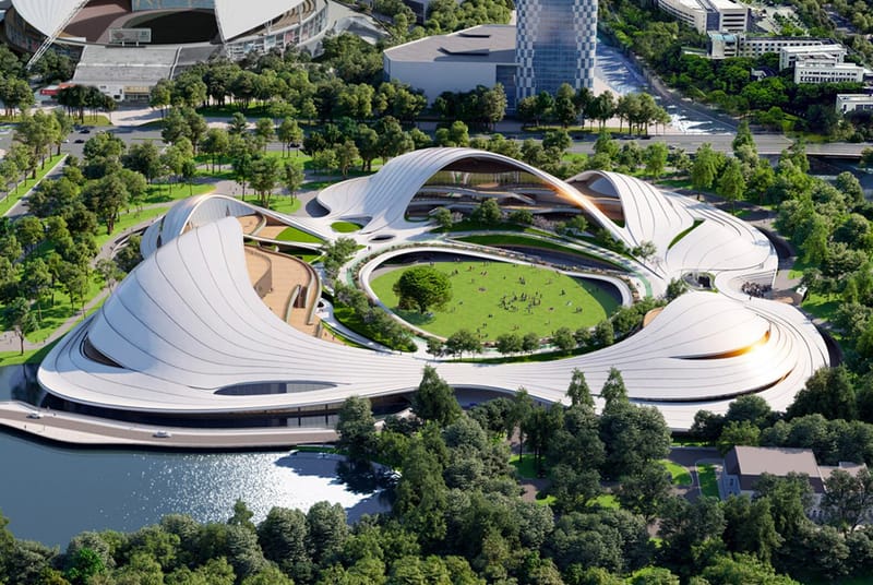 MAD Takes Inspiration From the Movements of the Wind for Jiaxing Civic Center's New Roof