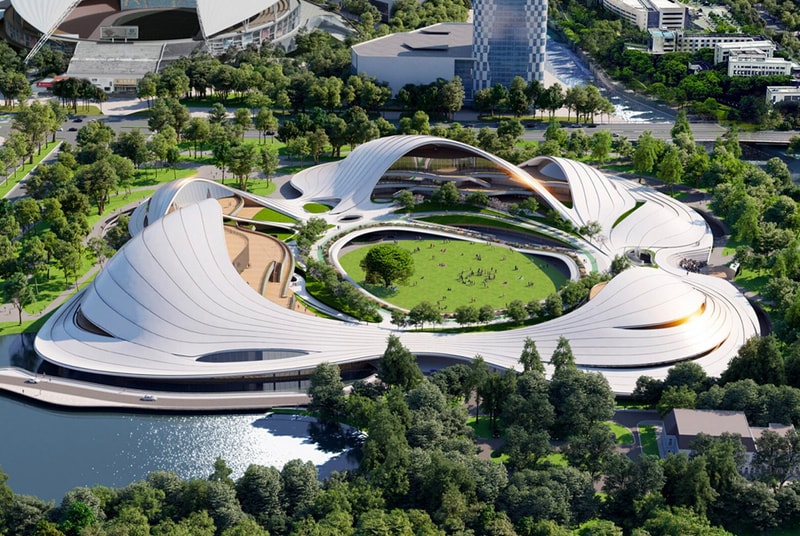 MAD Takes Inspiration From the Movements of the Wind for Jiaxing Civic Center's New Roof china beijing architecture yansong design contemporary yangtze river eastern china 