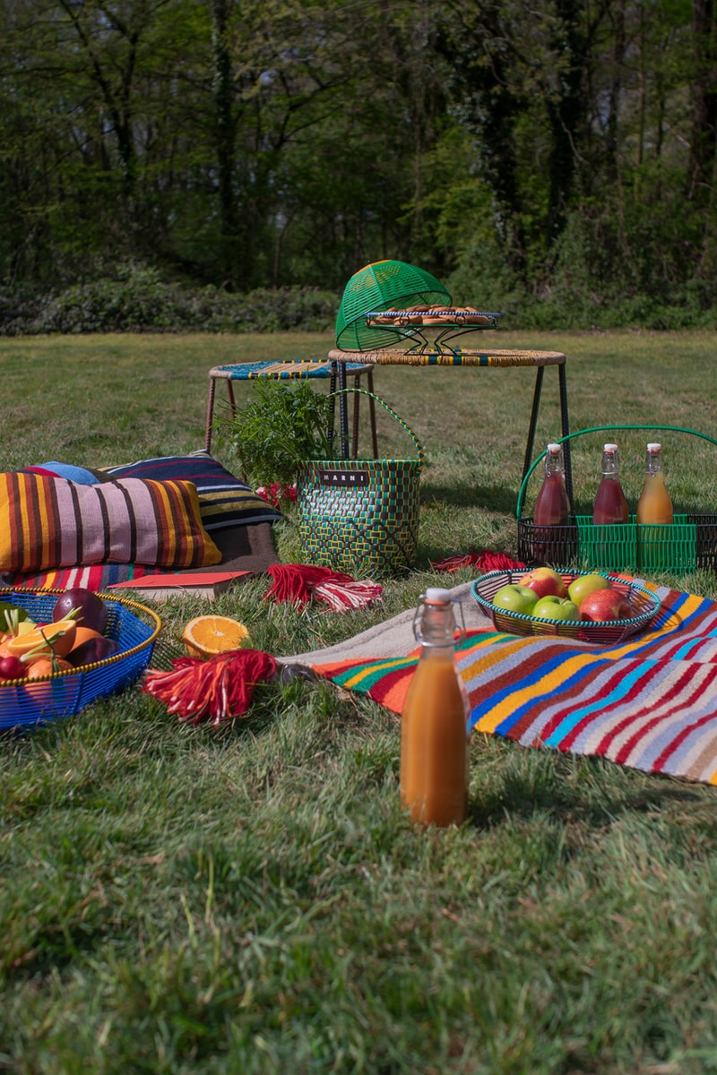 MARNI MARKET GOES AROUND Collection Lookbook Homeware Bags Stools Furniture Knitted Bag Furnishing Accessories Cushions Pots Design