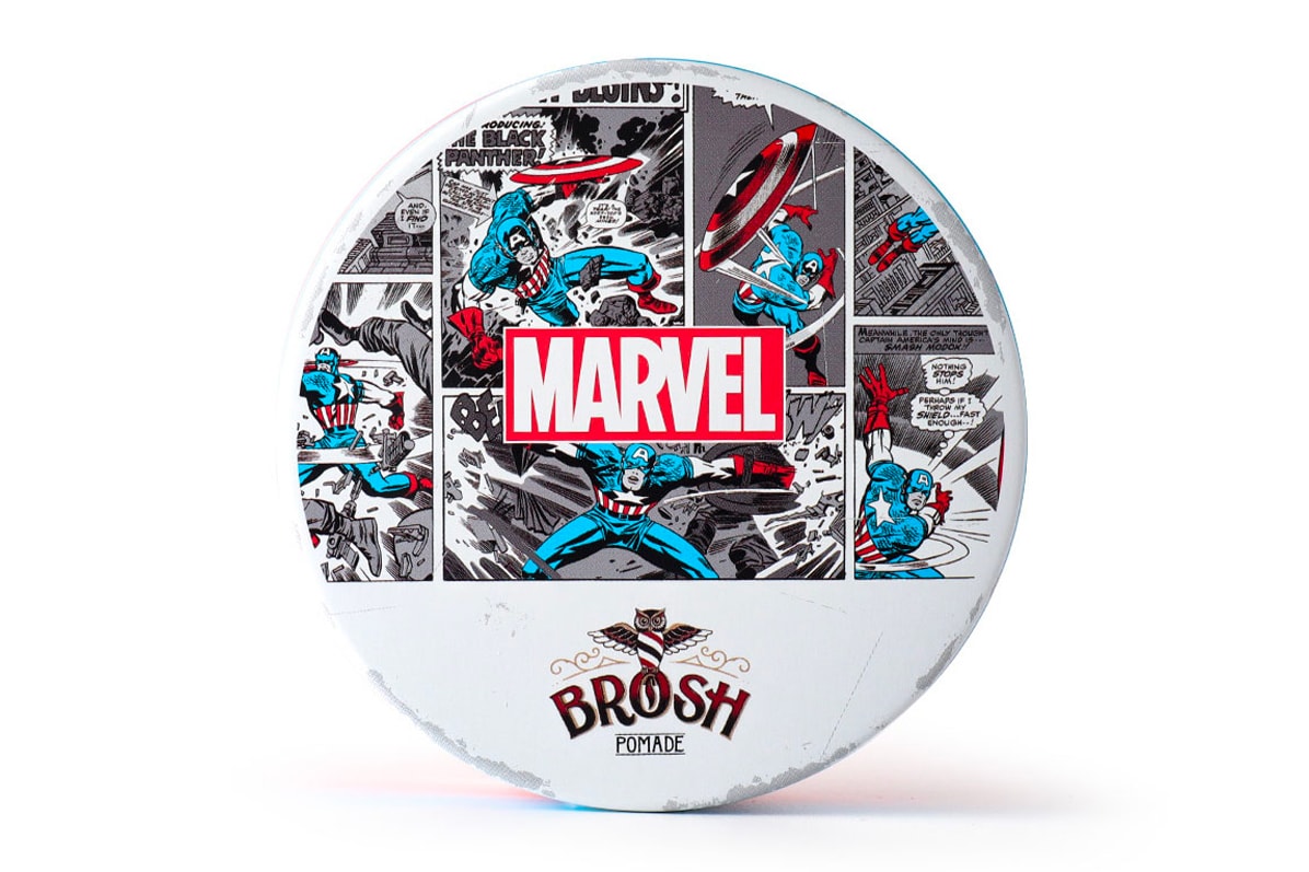 BROSH Captain America Theme Pomade 40s accessories mens grooming marvel steve rogers vintage comics retro info
