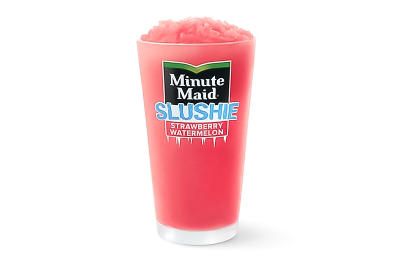 McDonald's Minute Maid Strawberry Watermelon Slushie Release Taste Review Blue Raspberry Pink Lemonade 