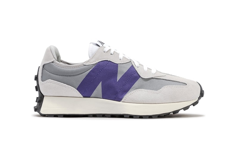 New Balance 327 Grey Purple 290563 Release Information Drop Date Closer First Look Sneaker Shoe Footwear Trainer HBX HYPEBEAST Suede Nylon