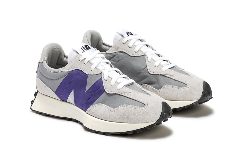 New Balance 327 Grey Purple 290563 Release Information Drop Date Closer First Look Sneaker Shoe Footwear Trainer HBX HYPEBEAST Suede Nylon