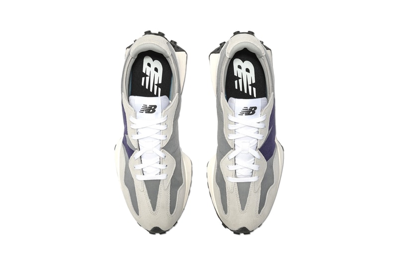 New Balance 327 Grey Purple 290563 Release Information Drop Date Closer First Look Sneaker Shoe Footwear Trainer HBX HYPEBEAST Suede Nylon