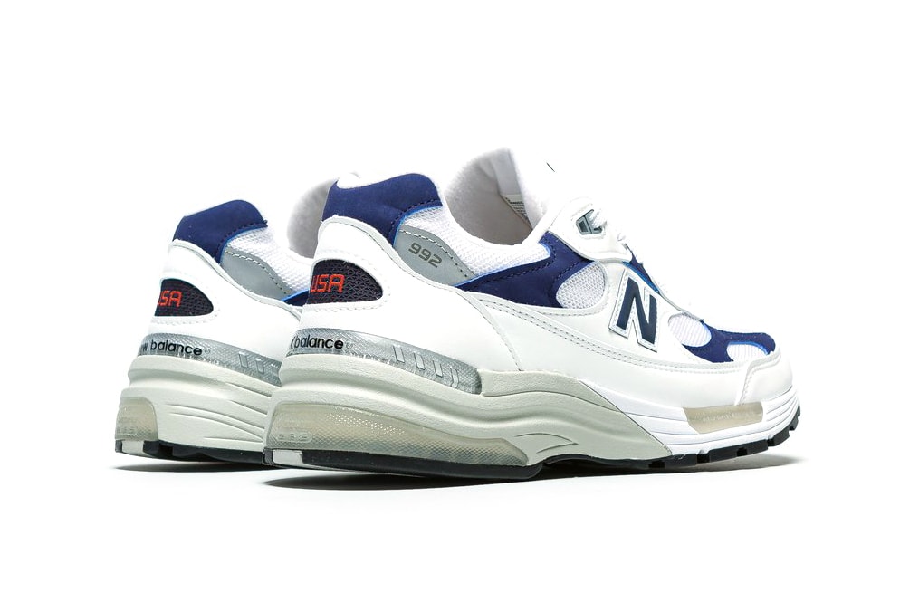 New Balance 992 "White/Navy" Pigskin Suede Leather Release Information First Look Clean Summer Sneakers Footwear Trainers For Sale m992ec Made in USA