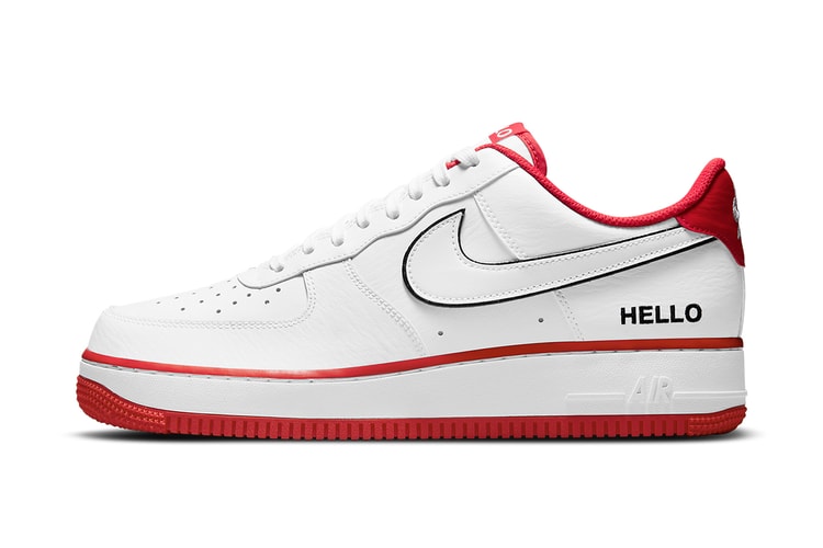 Nike Air Force 1 Low "Hello My Name Is" Arrives in "White/University Red"