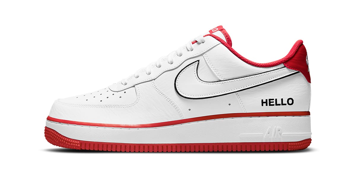 white and red air force ones