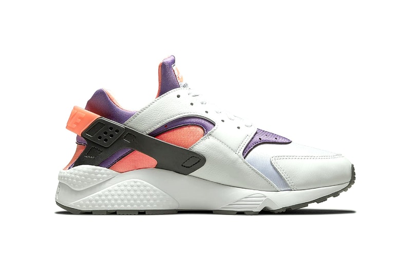 Nike Air Huarache "Bright Mango" White Purple Black DD1068-101 Release Information Drop Date Closer First Look OG Tinker Hatfield 30th Anniversary