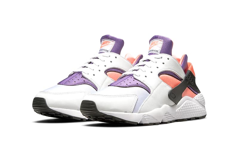 Nike Air Huarache "Bright Mango" White Purple Black DD1068-101 Release Information Drop Date Closer First Look OG Tinker Hatfield 30th Anniversary