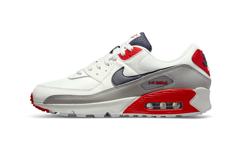 nike air max 90 white red navy