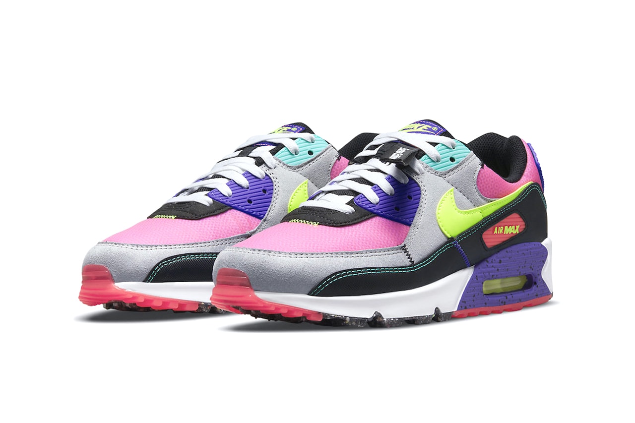 nike air max 90 exeter edition multi color dj5917 600 dj5922 001 menswear streetwear sneakers shoes runners trainers ss21 collection info