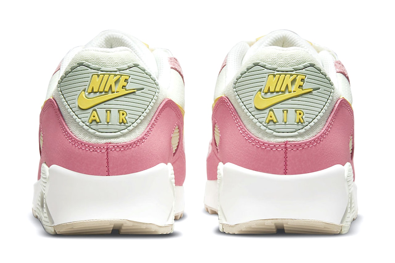 nike womens air max 90 pink yellow dm9465 001 streetwear trainers runners kicks shoes spring summer 2021 ss21 collection info