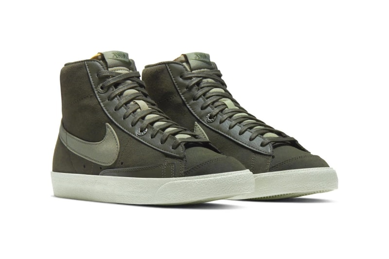 nike blazer mid 77 dh4271 300 light army olive menswear streetwear kicks shoes trainers runners spring summer 2021 collection ss21 info