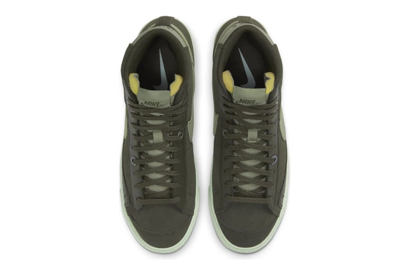 nike blazer mid 77 dh4271 300 light army olive menswear streetwear kicks shoes trainers runners spring summer 2021 collection ss21 info