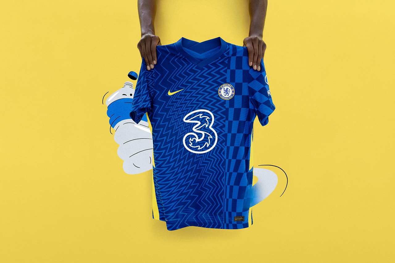 chelsea london fc premier league 2021/22 home jersey kit nike op art blue release information details