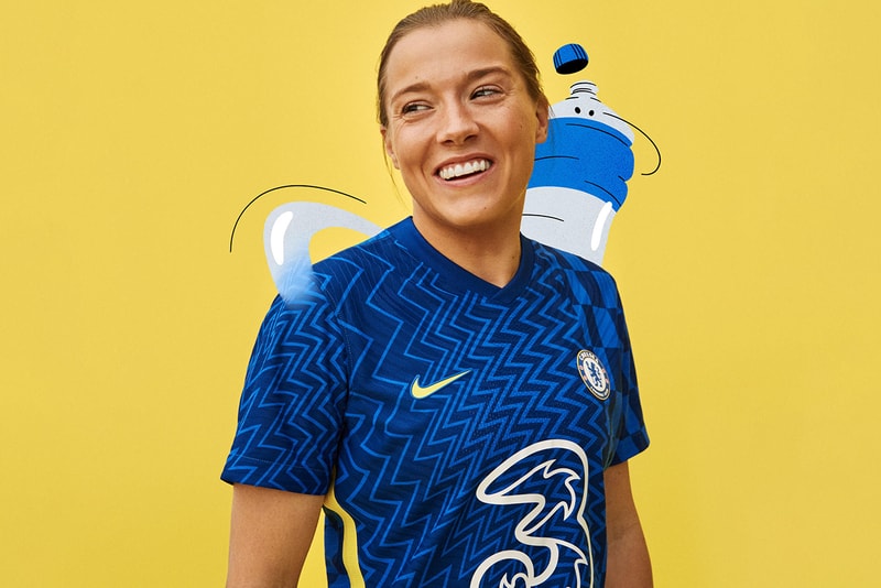 chelsea london fc premier league 2021/22 home jersey kit nike op art blue release information details