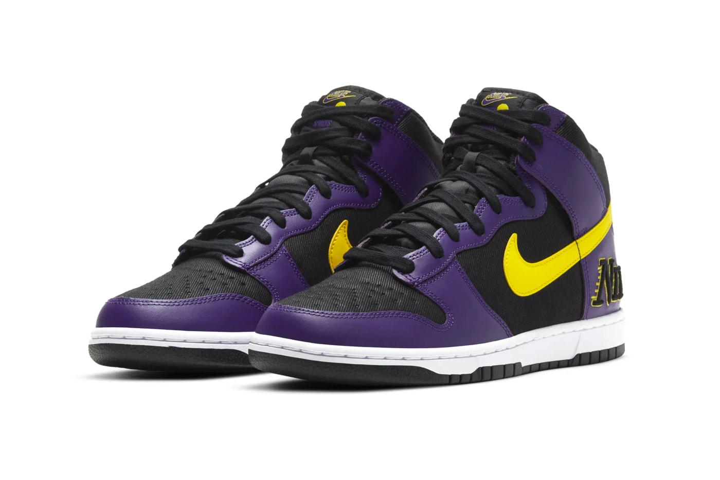 Nike Dunk High Los Angeles Lakers Court Purple Official Look Release Info DH0642-001 Buy Price Date 