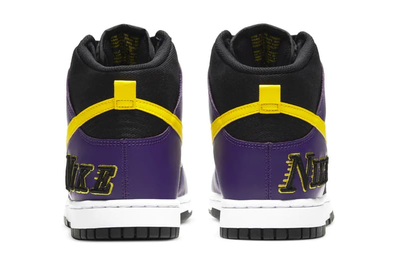 Nike Dunk High Los Angeles Lakers Court Purple Official Look Release Info DH0642-001 Buy Price Date 