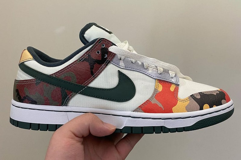 nike sportswear dunk low camo camouflage first look official release date info photos price store list buying guide 