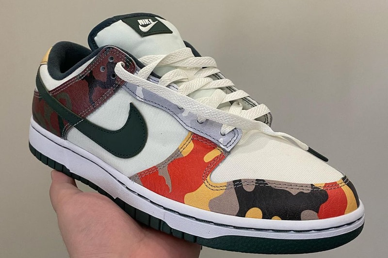 nike sportswear dunk low camo camouflage first look official release date info photos price store list buying guide 