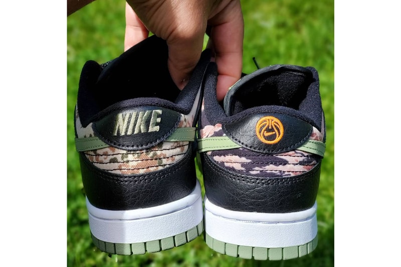 nike sportswear dunk low crazy camo sail vintage green total orange white DH0957 100 official release date info photos price store list buying guide