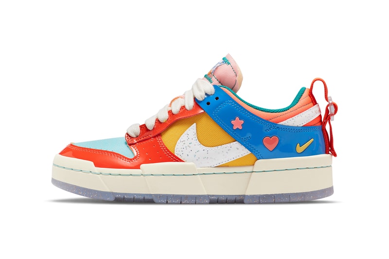 nike sportswear dunk low disrupt kid at heart womens red orange blue pink teal DJ5063 414 official release date info photos price store list buying guide
