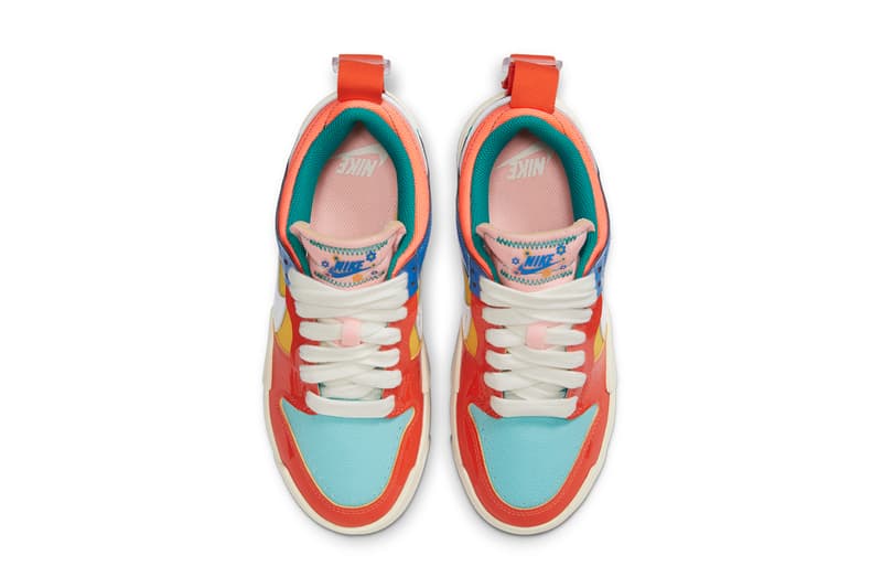 nike sportswear dunk low disrupt kid at heart womens red orange blue pink teal DJ5063 414 official release date info photos price store list buying guide