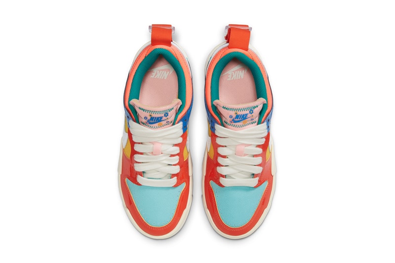 nike sportswear dunk low disrupt kid at heart womens red orange blue pink teal DJ5063 414 official release date info photos price store list buying guide