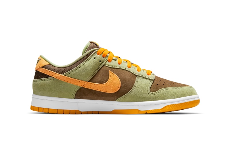 nike sportswear dunk low dusty olive pro gold brown white DH5360 300 official release date info photos price store list buying guide